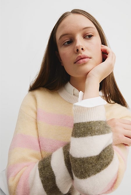 Teen Block Stripe Knit