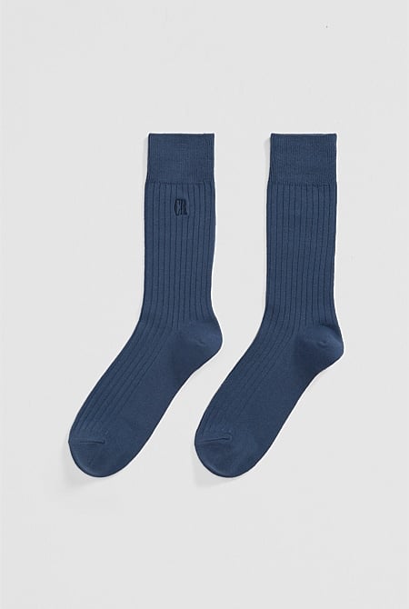 Australian Cotton Blend Country Road Ribbed Crew Sock