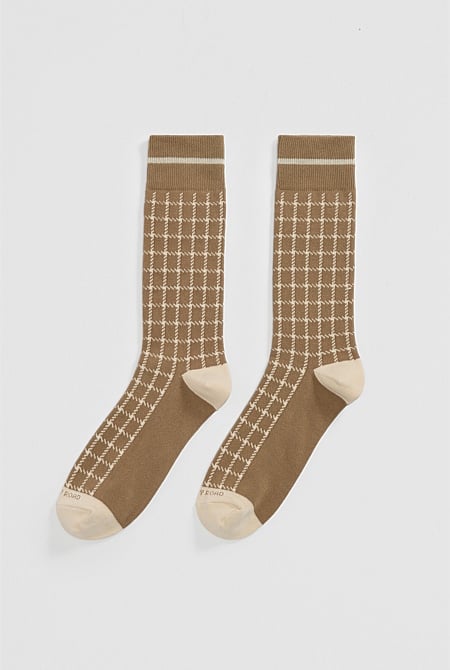 Australian Cotton Blend Gingham Sock