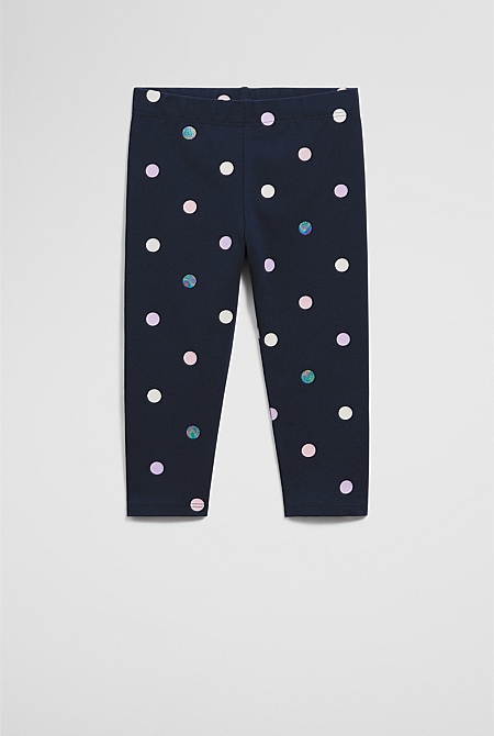 Organically Grown Cotton Blend Spot Legging