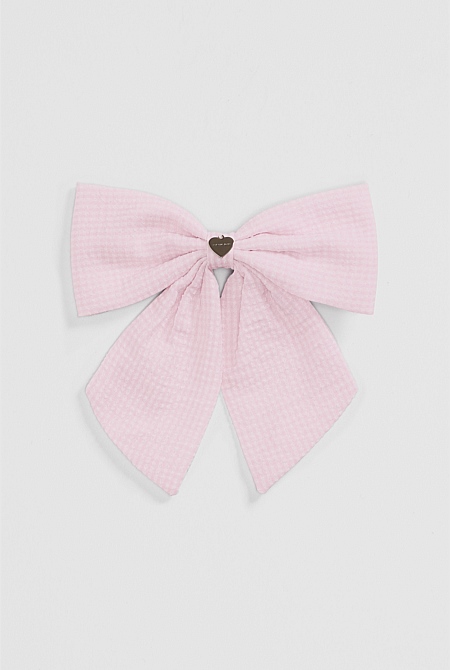 Large Gingham Bow Clip
