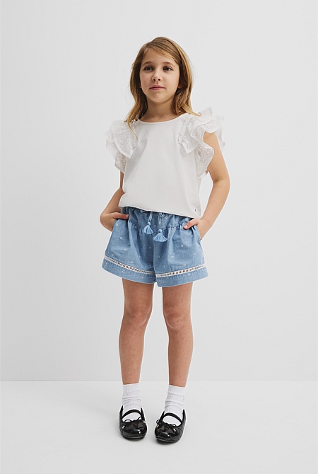 Organically Grown Cotton Pocket Daisy Short