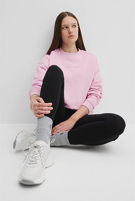 Teen Recycled Cotton Blend Longline Logo Sweat