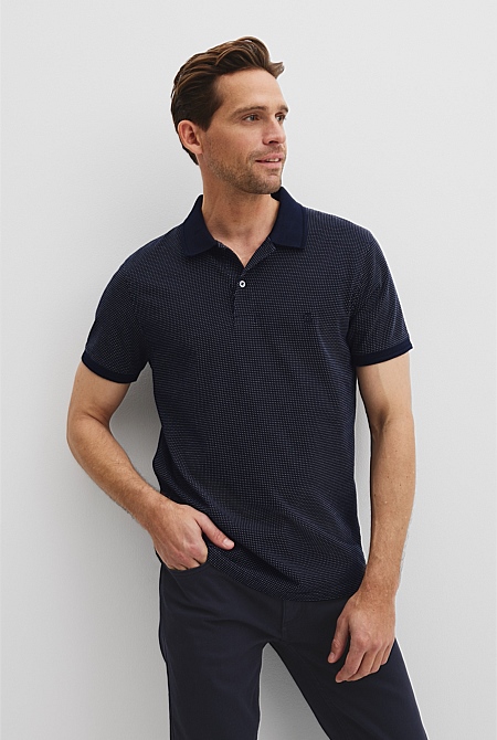 Australian Cotton Jacquard Polo