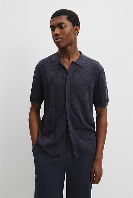 Australian Cotton Jacquard Knit Shirt