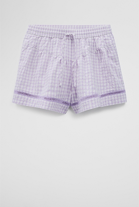 Organically Grown Cotton Check Short