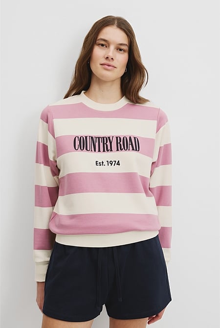 Verified Australian Cotton Stripe Heritage Sweat