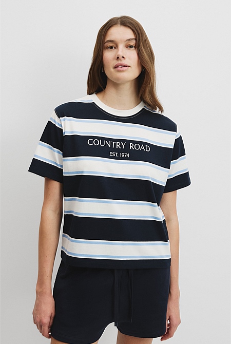 Verified Australian Cotton CR Est. 1974 Stripe T-Shirt