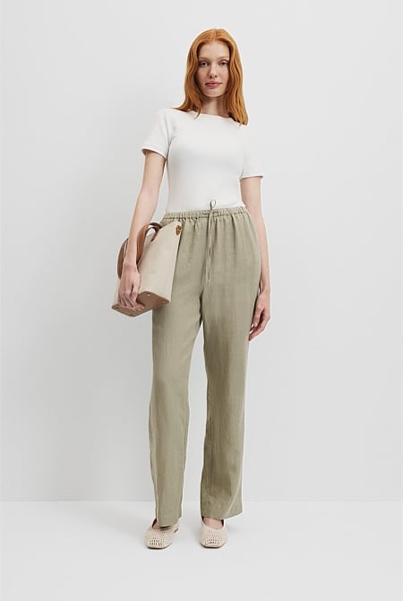 Organically Grown Linen Pull-On Pant