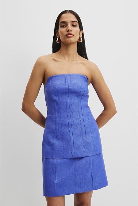 CR X RE-kin-DLE Basketweave Strapless Top