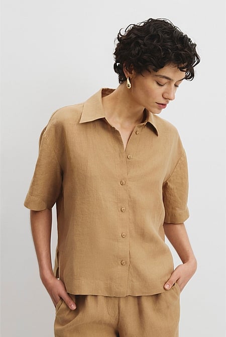 Organically Grown Linen Short Sleeve Shirt