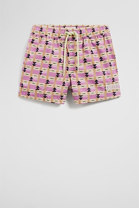 Recycled Blend Cut-Up Geometric Boardshort