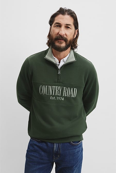 Verified Australian Cotton Half Zip Heritage Sweat