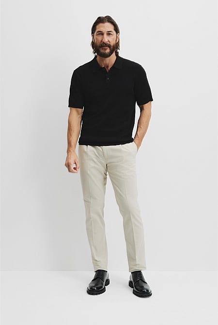 Verified Australian Merino Rib Button Polo