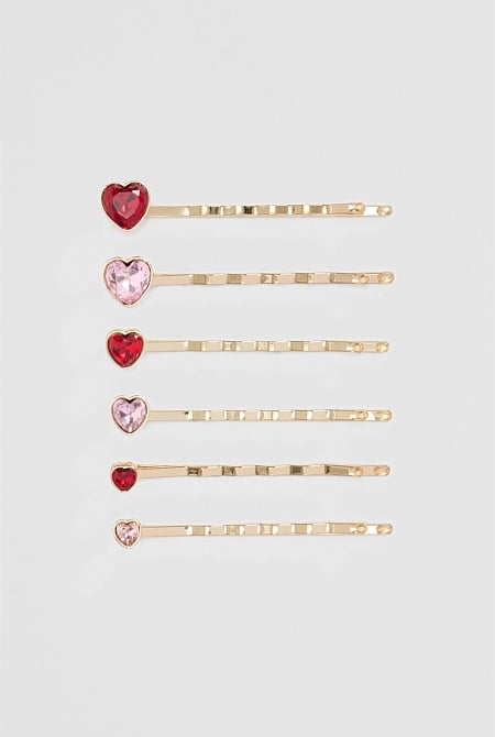 Heart Hair Pin Pack of 6