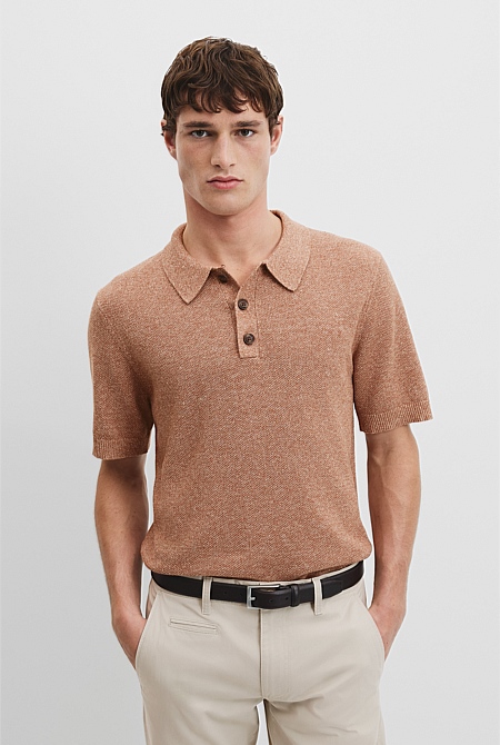 Melange Knit Polo