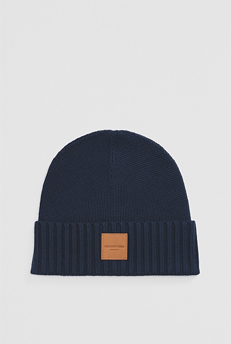 Organically Grown Cotton Blend Patch Logo Beanie