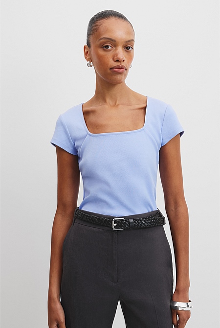 Australian Cotton Square Neck T-Shirt