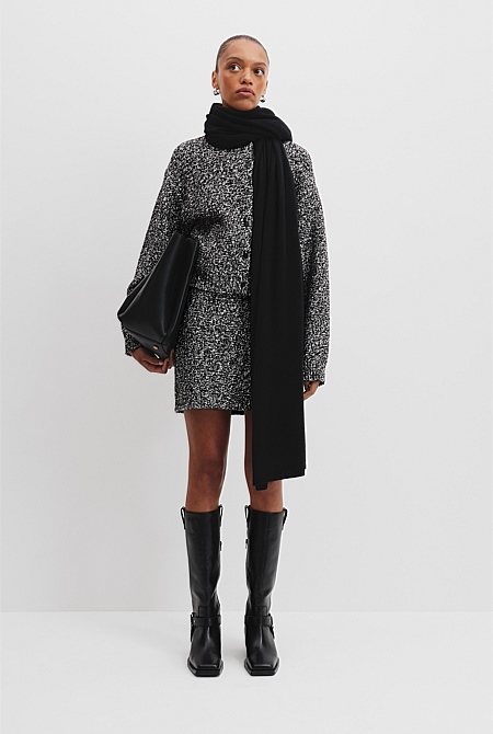 Tweed Knit Mini Skirt