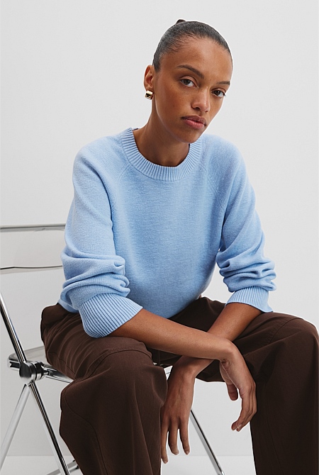 Organically Grown Cotton Linen Crew Knit