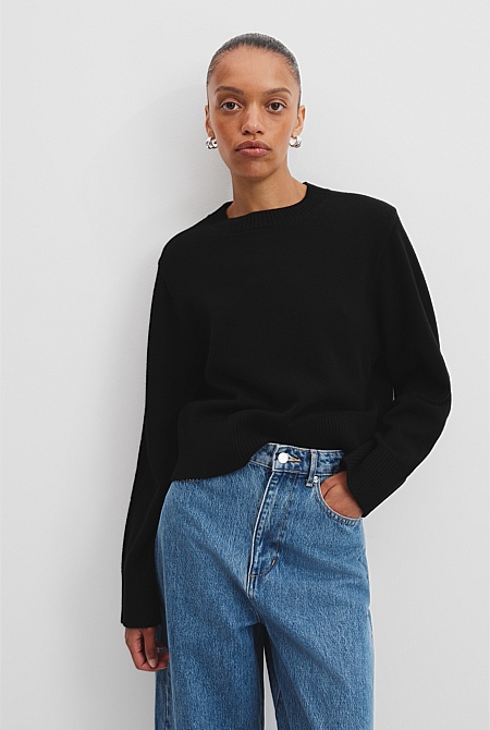 Crop Crew Neck Knit