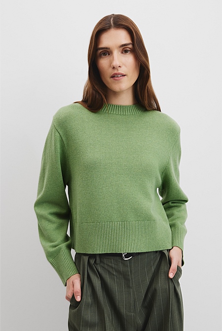 Crop Crew Neck Knit