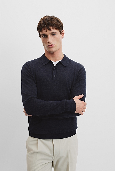 Verified Australian Merino Wool Button Knit Polo