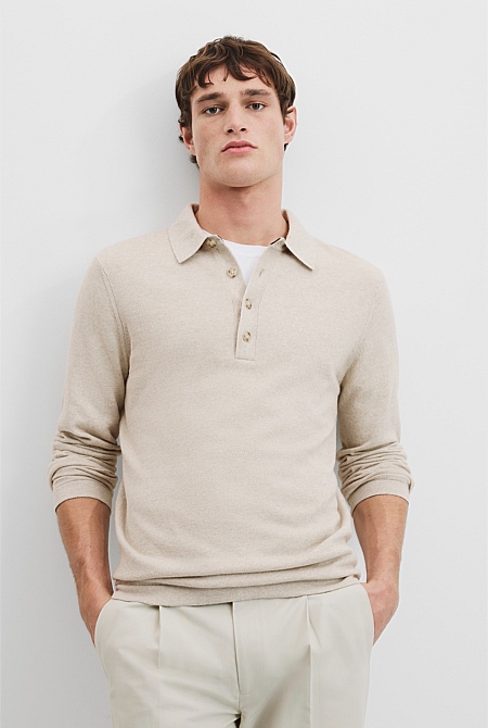 Organically Grown Cotton Wool Knit Polo