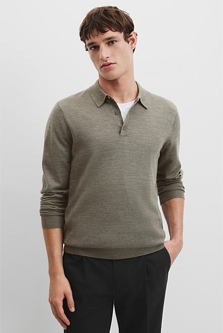 Verified Australian Merino Wool Button Knit Polo