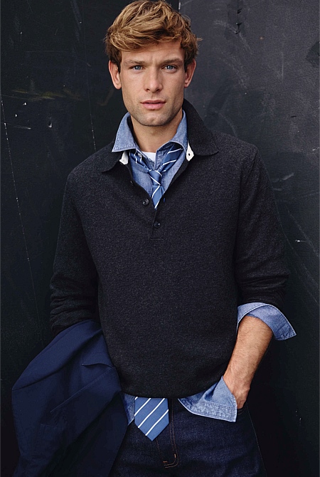 Organically Grown Cotton Wool Knit Polo