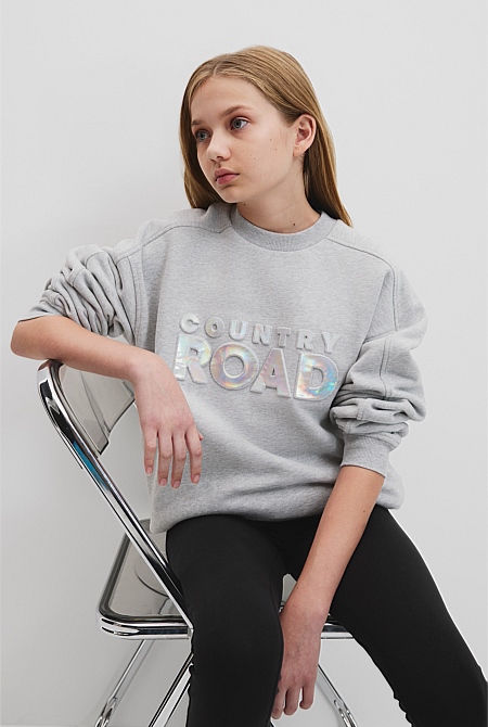 Teen Australian Cotton Panelled Logo Sweat