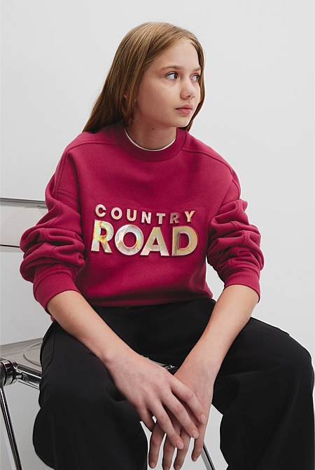 Teen Australian Cotton Panelled Logo Sweat