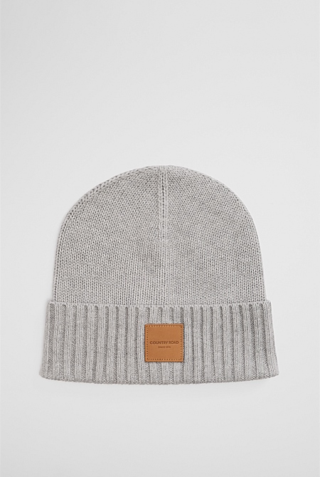 Organically Grown Cotton Blend Patch Logo Beanie
