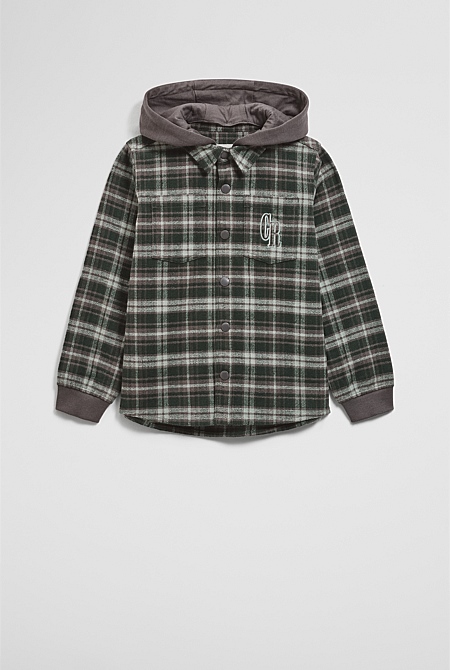 Australian Cotton Hooded Check Shirt