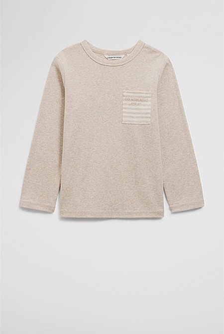 Organically Grown Cotton Long Sleeve Pocket T-Shirt