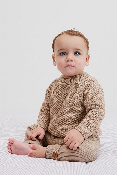 Organically Grown Cotton Blend Soft Textured Knit