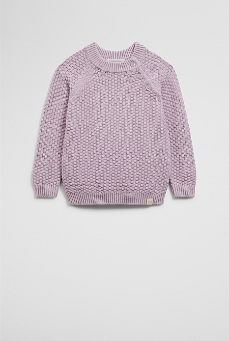 Organically Grown Cotton Blend Soft Textured Knit
