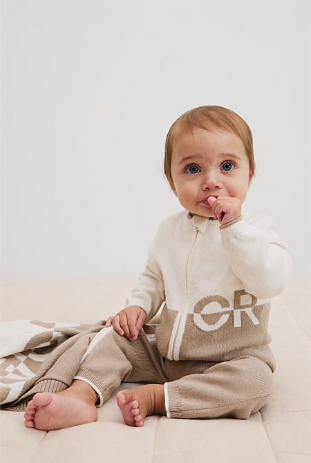 Organically Grown Cotton Logo Knit Jumpsuit