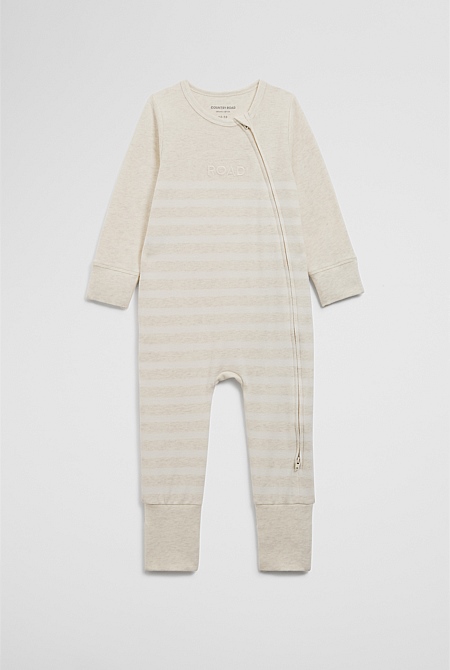 Organically Grown Cotton Logo Zip Jumpsuit