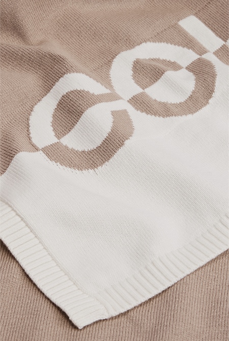 Organically Grown Cotton Logo Knit Blanket