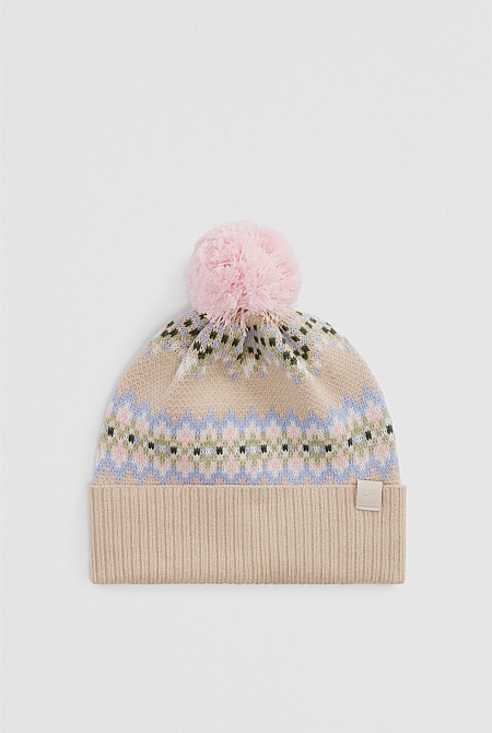 Organically Grown Cotton Fair Isle Beanie