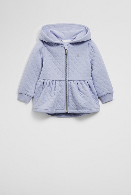 Organically Grown Cotton Blend Quilted Zip-Through Jacket