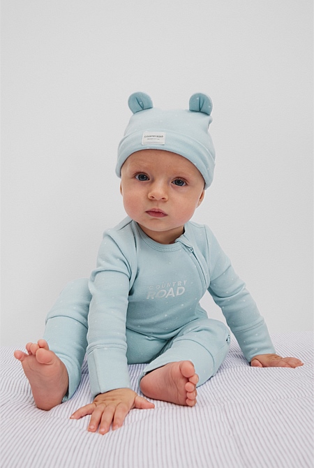 Organically Grown Cotton Logo Zip Jumpsuit