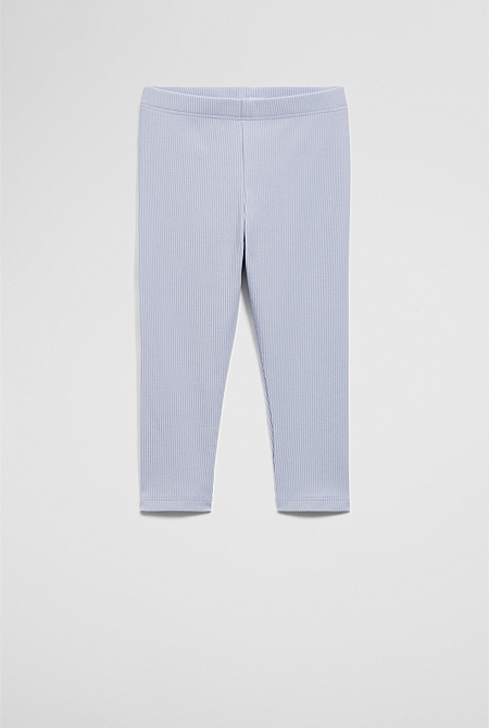 Organically Grown Cotton Blend Solid Rib Legging