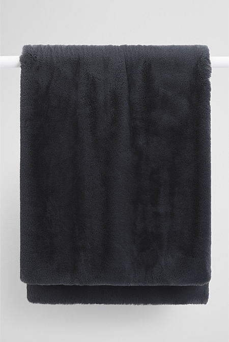 Hailey Recycled Polyester Blend Fur Throw