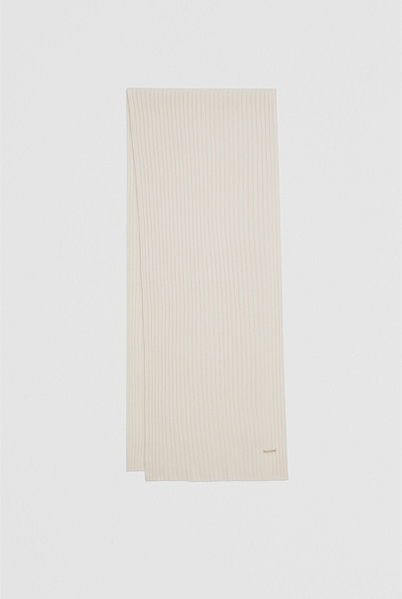 Wool Cash Rib Scarf