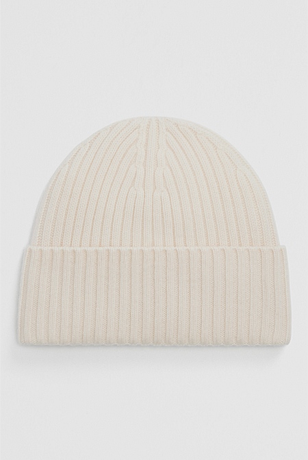 Wool Cash Rib Beanie