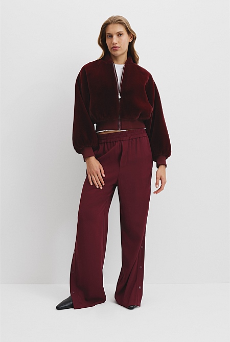 Recycled Polyester Fur Bomber Jacket