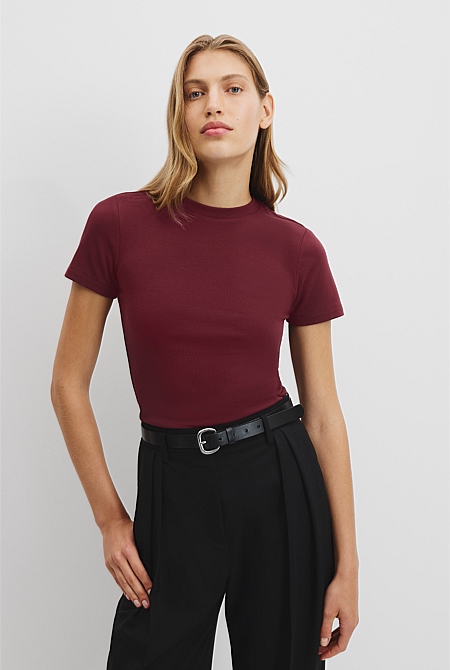 Australian Cotton Blend Fitted T-Shirt