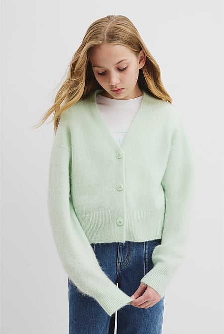 Teen Fluffy Knit Cardigan
